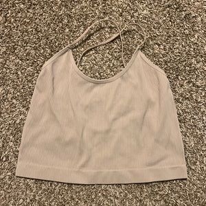 Tan cross tank top